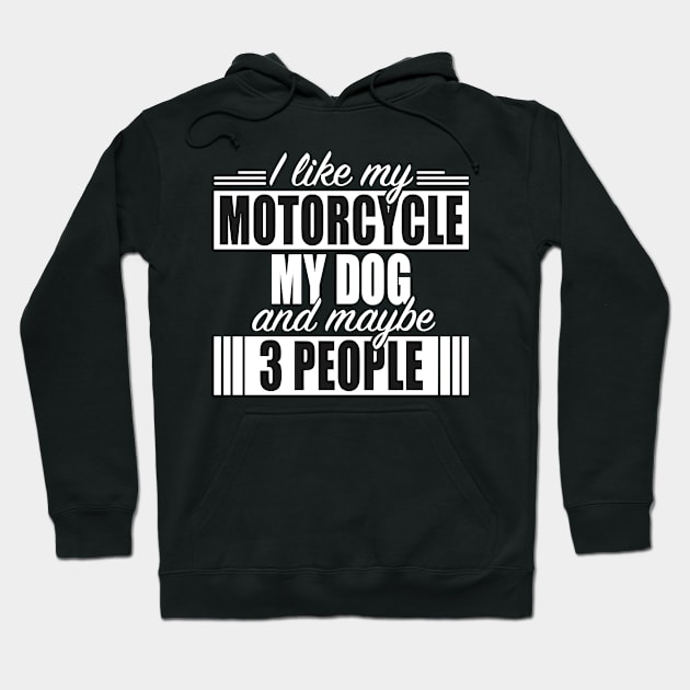 Motorcycles Like Motorcycle My Dog And 3 People Hoodie by Hopkinson